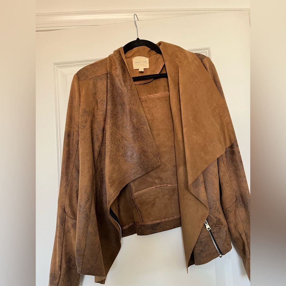 Silence and noise urban outfitters soft leather zip jacket